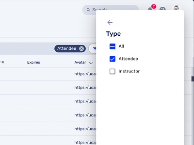 Filter panel checkbox data table dialog filter filters material design motorsport panel pills sport table ui ux