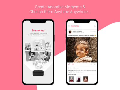 Memories IOS ui design app baby design e commerce fashion interaction design interface kids ui user interface design ux