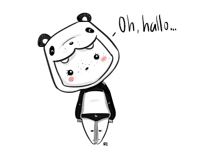 (insert panda emoji) adobe photoshop drawing illustration panda