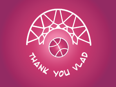 Thank You Vlad basektball dribbble illustrator invitation invite letsplay thanks