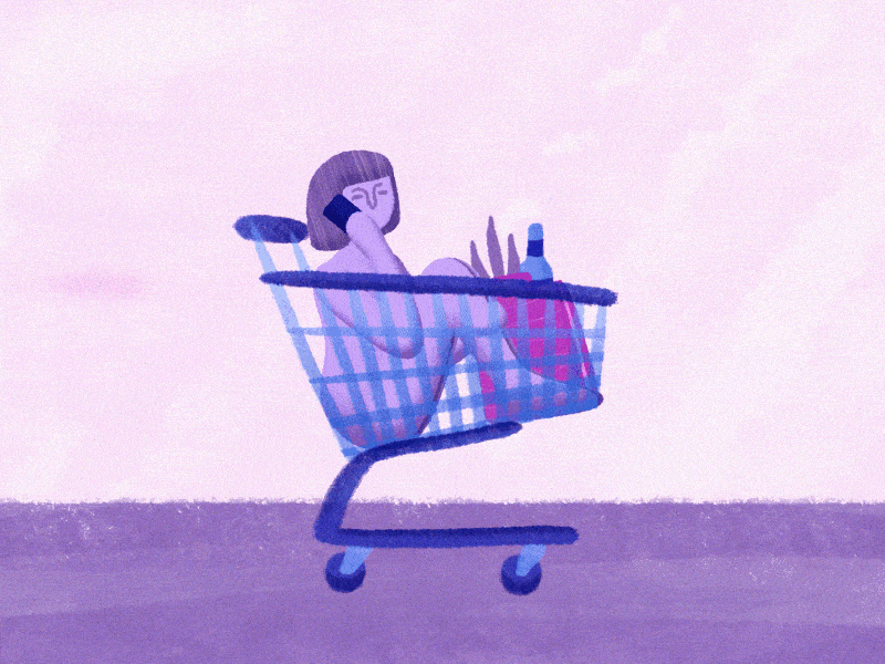 Shopping anxiety 2d animation animation anxiety covid 19 groceries grocery shopping illustration shopping