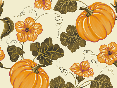 POTIRON AUTUMN apparel art art work autumn branding ceramic design fabric fall floral halloween hand drawn illustration pattern plant print pumpkin textile