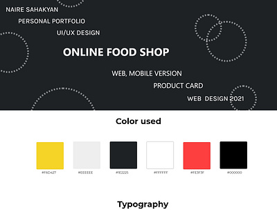 ONLINE FOOD SHOP adobe photoshop desigm graphic design modern ui design ux design web