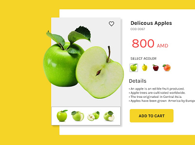 PRODUCT CARD food market graphic design modern online ui design ux design web design