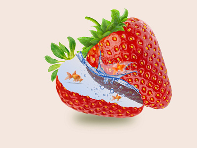 Strawberry in wother adobe photoshop blu creative graphic design starwberry wother