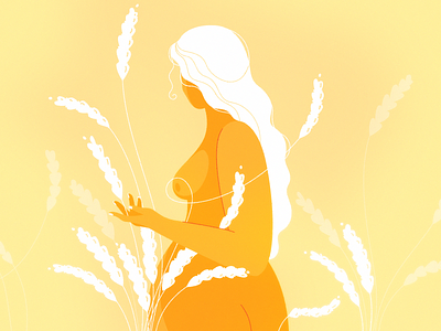 Wheat Girl 2d animation branding cartoon character design flat girl graphic illustration