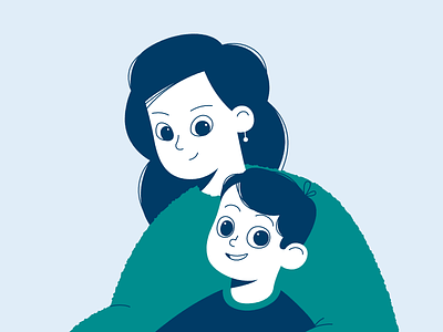 Happy Family 2d animation cartoon character design family flat happy illustration mother motion son