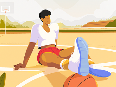 Basketball 2d basketball character illustration motion vector
