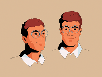 Glasses animation boy character face illustration motion style