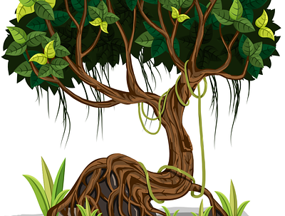 Jungle Tree adobe illustrator jungle tree object design tree vector vector art
