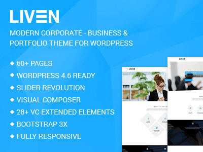 Liven – Business/Corporate Wordpress Theme business website template business wordpress theme wordpress portfolio template
