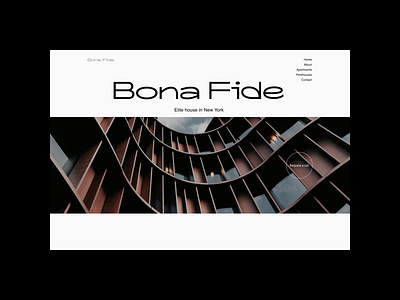 Bona Fide - Design concept animation architecture design real estate typography ui ux uxui web