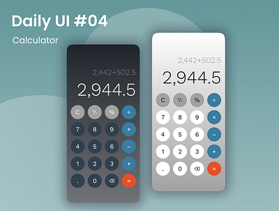 Daily UI 004 - Calculator adobe xd app calculator dailyui design figma mobile ui ux