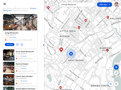 Daily UI 029 - Map 3dmap adobe xd app dailyui design figma location locationsharing map mapvariant restaurant tracking ui ux