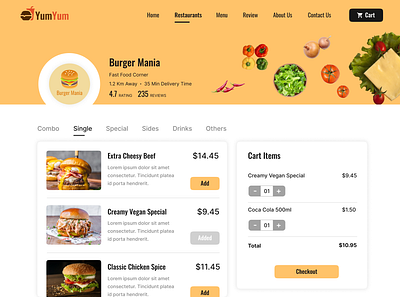 Daily UI 043 - Food/Drink Menu adobe xd app daily ui 043 dailyui design figma food food items food menu food order app food ordering system food review fooddrink menu online food order restaurant restaurant app restaurant website ui ui design ux