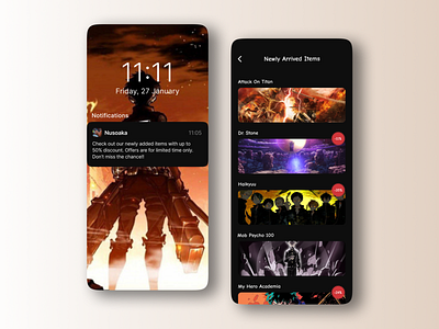 Daily UI 049 - Notifications adobe xd anime app app design cartoon daily ui 049 dailyui design figma manga mobile app notifications ui ui design uiux uiux design ux ux design