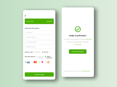 Daily UI 054 - Confirmation adobe xd app confirmation daily ui 054 dailyui design ecommerce figma mobile mobile app order order confirmation order placed order success ui ui design uiux design ux ux design