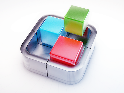 3D-box icon with C4D cinema 4d