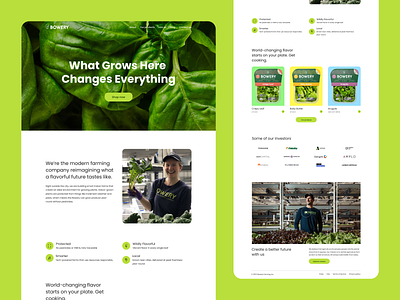 Bowery - landing page agriculture design farm farming farming industry food health healthy eating hero homepage landing landing page lifestyle site ui ux web site webdesign