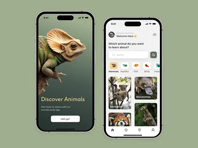 A mobile app for studying animals animal app animal education animal lover animal of the world animals app app design design inspiration education learn animal mobile app mobiledesign nature ui ux wildlife zoo app