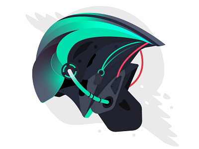 _cyborg charachter cyborg head illustration tech vector