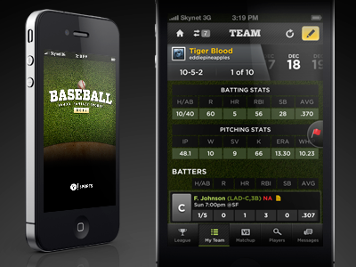 Pay Ball! design fantasy iphone mobile sports visual design