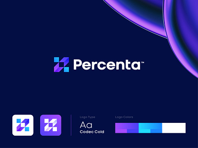 Logo Design Concept For Percenta abstract app fluid gradient graphic design icon logo logomark percentage symbol tech