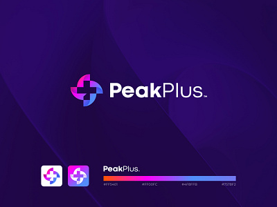 PeakPlus Logo Design brandidentity branding brandingdesign colors desing doctor gradient graphic design logo logodesign minimal modern pharma plus simple