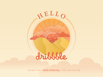 Hello Dribbble debut dribbble firstshot hello illustration