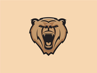 Bear Face Logo animal bear face logo mascot