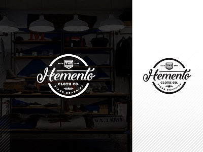 Hemento Logo Design badge badgelogo circle hemento logo retro typography vintage