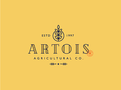 Artois Agricultural Logo agricultural artois classic leaf logo stamp vintage