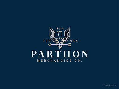 Parthon Logo Design arrow clothes eagle logo merchandise parthon stars usa