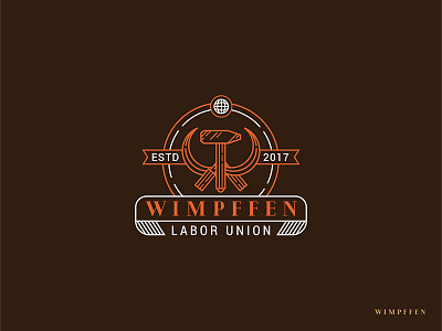 Wimpffen Logo Design hammer laborday laborlogo lineart logo union wimpffen