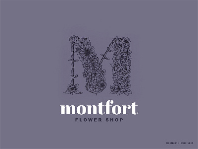 Montfort Flower Shop logo floral flower flowertypography logo monfront typography