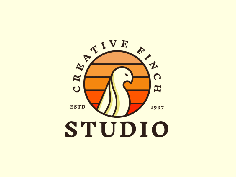 Creative Finch Logo Design & Animation animal animation bird creative finch logo studiologo sun