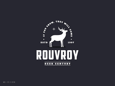Rouvroy Deer Century Logo der logo rouvroy stamp star vintage wildlife