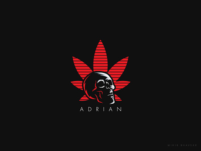 Adrian Logo adrian art illustration leaf logo logo mihir skull skull logo vector weed weeds brand