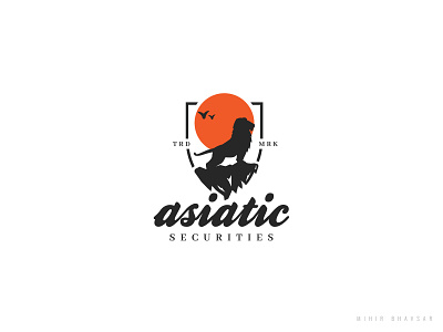 Asiatic Securities Logo animal asiatic badge birds classic lion logo mihir retro securities shield sun vintage