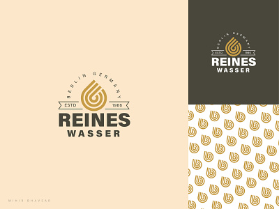 Reinse Wasser Logo brand drop germany icon logo pattern retro water