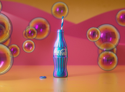 Coca-Cola 3d rendering design graphic design illustration illustrator visualisation