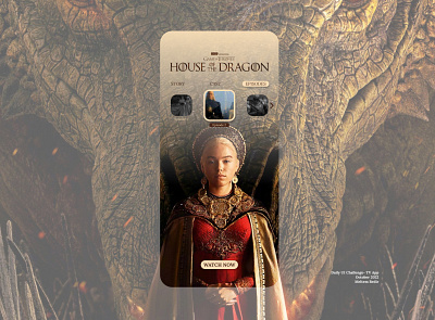 UI Challenge- House of the Dragon TV App app concept design gameofthrones graphic design houseofthedragon tv ui userinterface