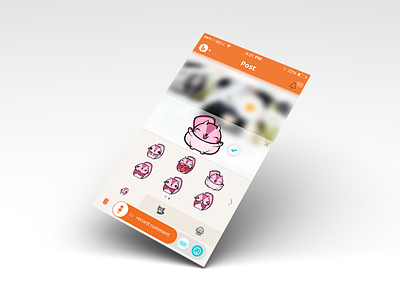 Bubbly Sticker Panel Screen for iOS7 android app bubbly ios ios7 iphone mobile orange record social voice