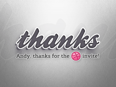 Thanks andycroll dribbble grey invite typography