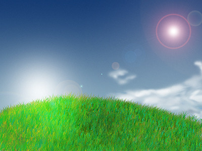 Green pastures digital painting grass