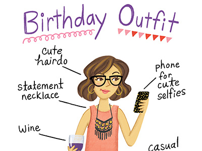 Birthday Outfit by Julissa Mora advertising birthday branding fashion girl character iphone selfie