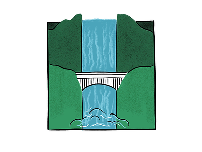 36 Days of Type: H 36 days of type h illustration waterfall
