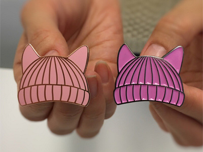 Pussy Hat Enamel Pins badge charity enamel pin feminist lapel pin pin pink planned parenthood pussy hat project rose gold