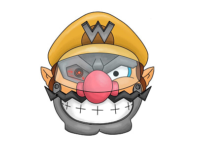 Robo-Wario cartoon games illustration italia mario nintendo sticker mule