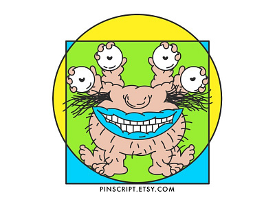 Vitruvian Krumm sticker! cartoon character illustration leonardo da vinci nickelodeon sticker